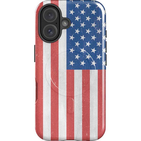 American Flag Distressed iPhone 16 Plus Magsafe Impact Case