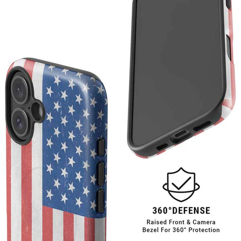American Flag Distressed iPhone 16 Plus Magsafe Impact Case
