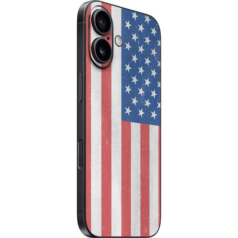 American Flag Distressed iPhone 16 Plus Skin