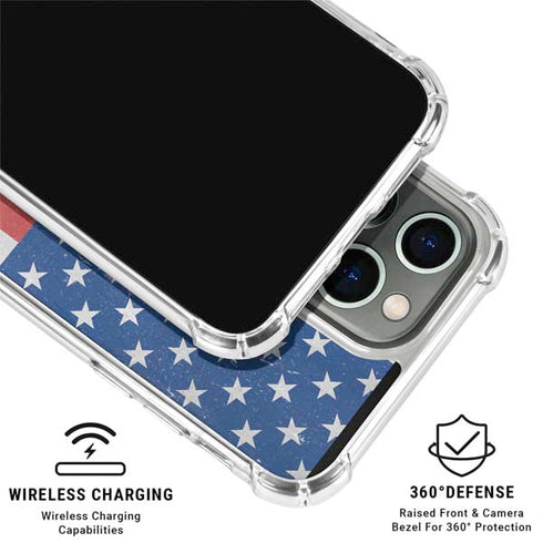 American Flag Distressed iPhone 16 Pro Clear Case