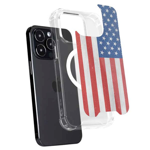 American Flag Distressed iPhone 16 Pro MagSafe Case