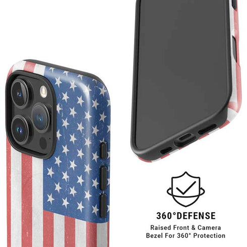 American Flag Distressed iPhone 16 Pro Magsafe Impact Case