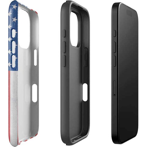 American Flag Distressed iPhone 16 Pro Max Impact Case