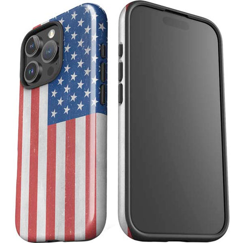American Flag Distressed iPhone 16 Pro Max Impact Case