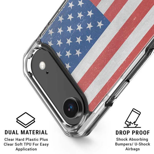 American Flag Distressed iPhone 17 Air Clear Case