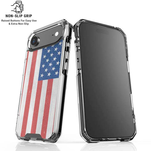 American Flag Distressed iPhone 17 Air Clear Case