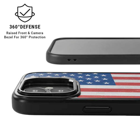 American Flag Distressed iPhone 17 Kickstand Case