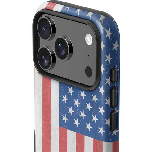 American Flag Distressed iPhone 17 Pro Impact Case
