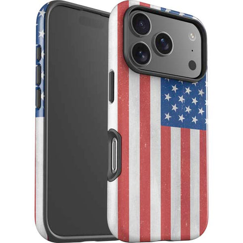 American Flag Distressed iPhone 17 Pro Impact Case