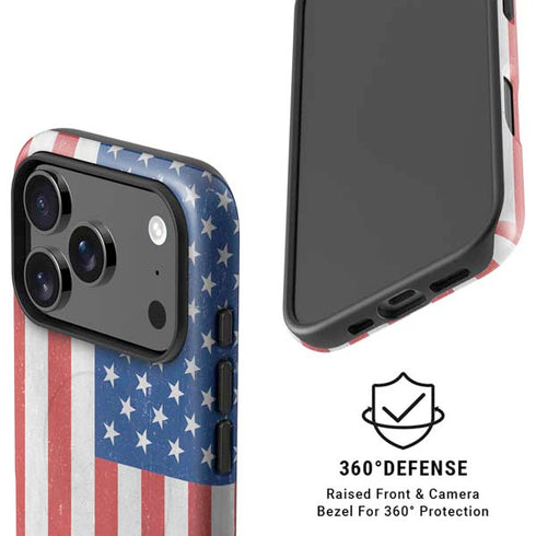 American Flag Distressed iPhone 17 Pro Magsafe Impact Case