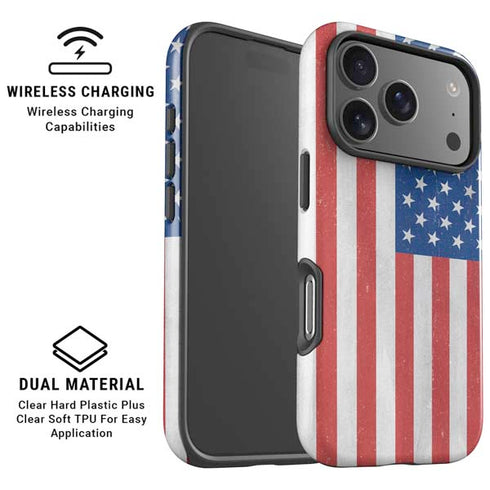 American Flag Distressed iPhone 17 Pro Magsafe Impact Case