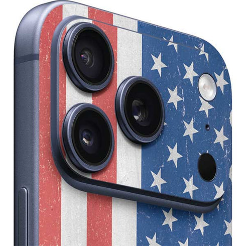 American Flag Distressed iPhone 17 Pro Max Skin