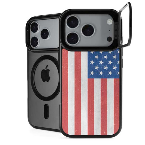 American Flag Distressed iPhone 18 Pro Kickstand Case