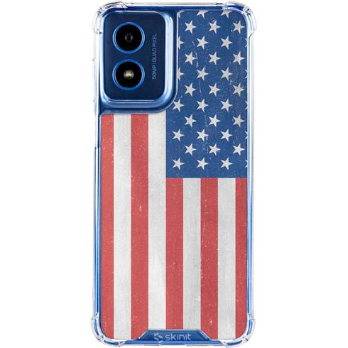 American Flag Distressed Moto G Play 4G (2024) Clear Case