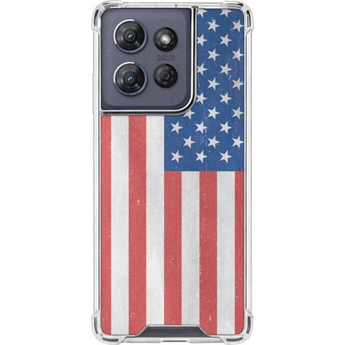 American Flag Distressed Moto G Play 5G (2025) Clear Case
