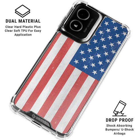 American Flag Distressed Moto G Power 5G (2024) Clear Case