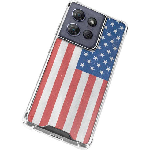 American Flag Distressed Moto G Power 5G (2025) Clear Case