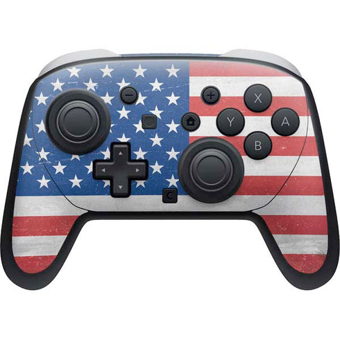 American Flag Distressed Nintendo Switch 2 (2025) Pro Controller Skin
