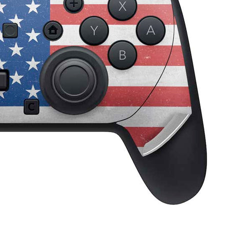 American Flag Distressed Nintendo Switch 2 (2025) Pro Controller Skin
