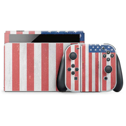 American Flag Distressed Nintendo Skins