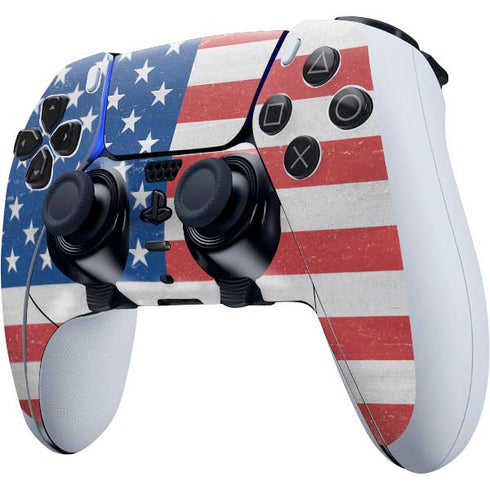American Flag Distressed PS5 DualSense Edge Pro Controller Skin