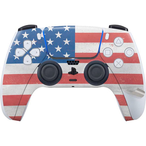 American Flag Distressed PS5 Pro Disk Bundle Skin
