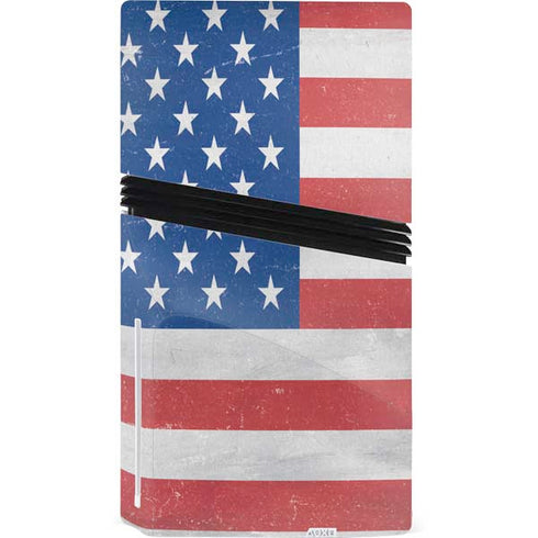 American Flag Distressed PS5 Pro Disk Console Skin