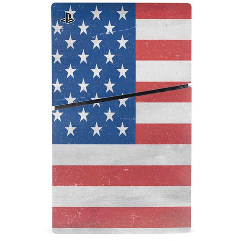 American Flag Distressed PS5 Slim Digital Edition Console Skin
