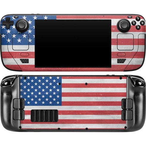 American Flag Distressed Steam Deck Handheld Gaming Computer OLED Skin