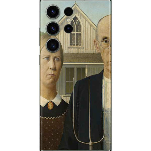 Grant Wood American Gothic Galaxy Skins