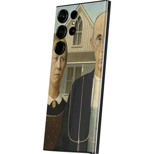 Grant Wood American Gothic Galaxy Skins