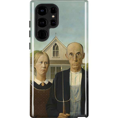 Grant Wood American Gothic Galaxy Cases