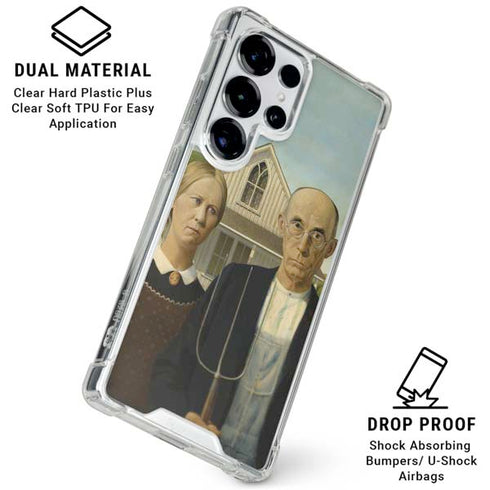 Grant Wood American Gothic Galaxy S25 Ultra Clear Case