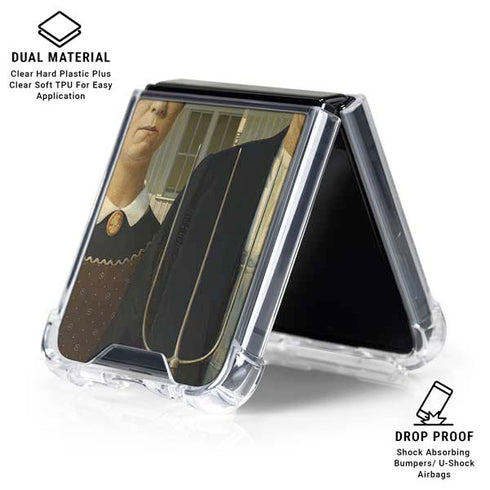 Grant Wood American Gothic Galaxy Z Flip6 Clear Case