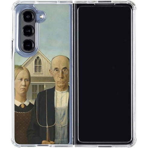 Grant Wood American Gothic Galaxy Z Fold5 5G Clear Case