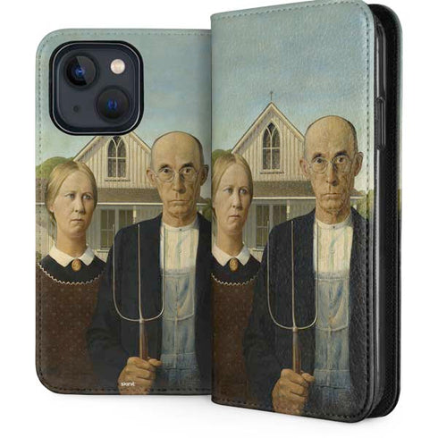Grant Wood American Gothic iPhone 14 Folio Case