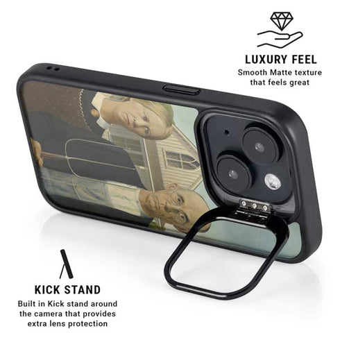 Grant Wood American Gothic iPhone 14 Kickstand Case