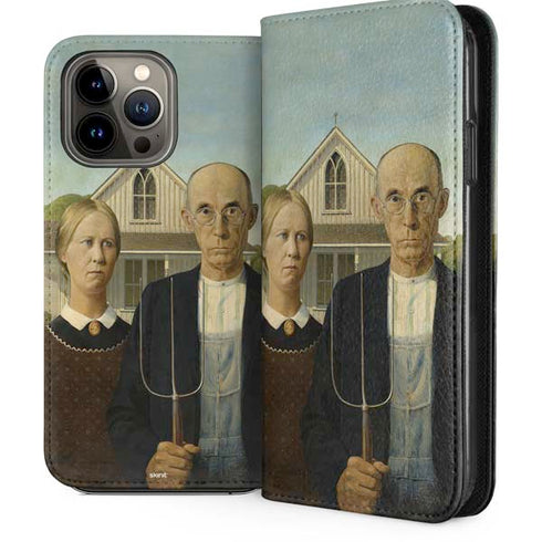 Grant Wood American Gothic iPhone 14 Pro Max Folio Case