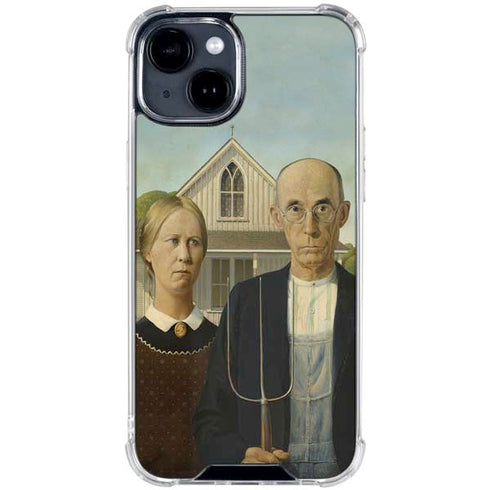 Grant Wood American Gothic iPhone 15 Clear Case