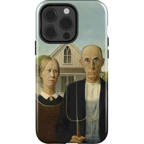 Grant Wood American Gothic iPhone 15 Pro Impact Case