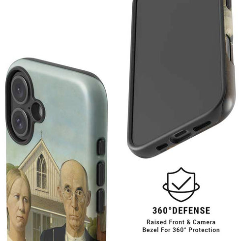 Grant Wood American Gothic iPhone 16 Magsafe Impact Case