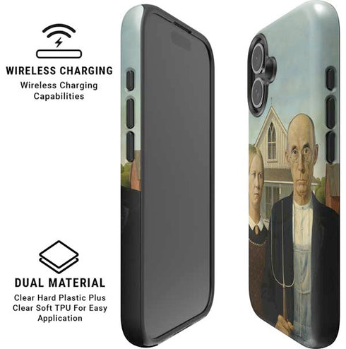 Grant Wood American Gothic iPhone 16 Magsafe Impact Case