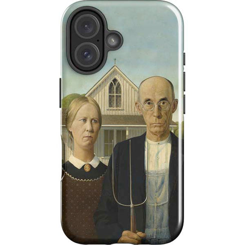 Grant Wood American Gothic iPhone 16 Plus Impact Case