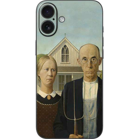 Grant Wood American Gothic iPhone 16 Plus Skin