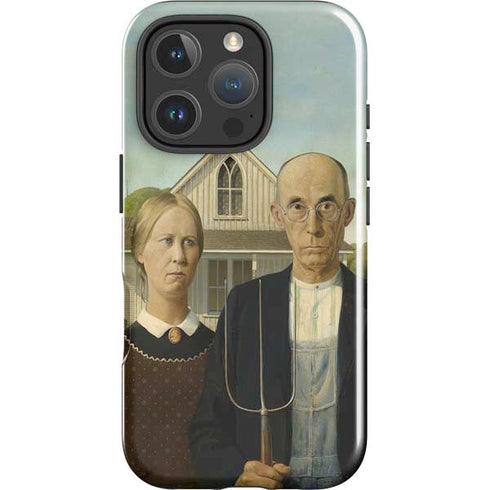 Grant Wood American Gothic iPhone 16 Pro Impact Case
