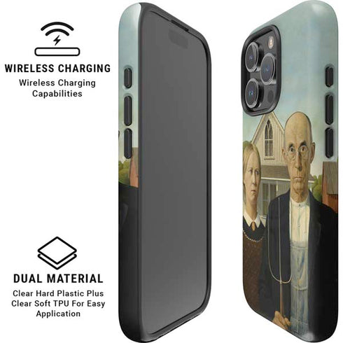 Grant Wood American Gothic iPhone 16 Pro Magsafe Impact Case