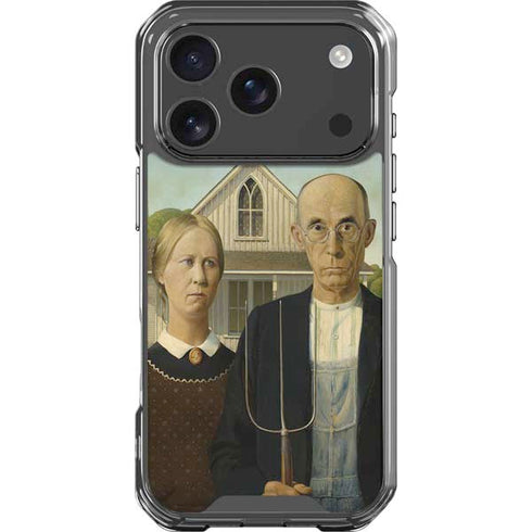 Grant Wood American Gothic iPhone 18 Pro Clear Case