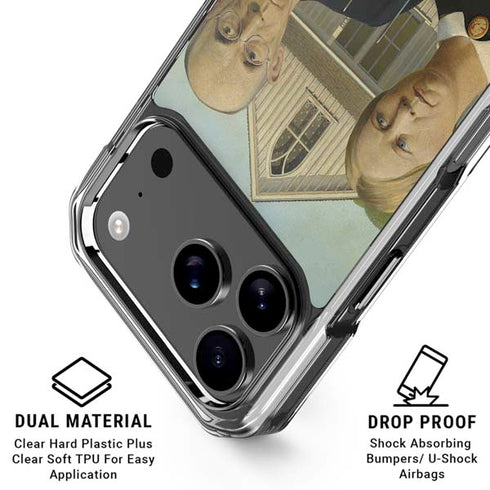 Grant Wood American Gothic iPhone 18 Pro Clear Case
