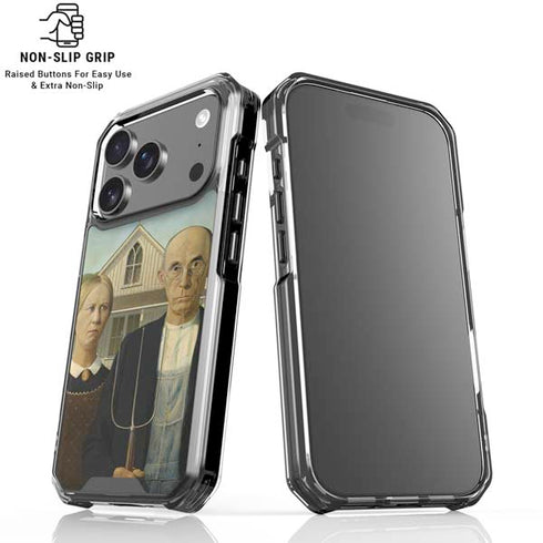 Grant Wood American Gothic iPhone 18 Pro Clear Case