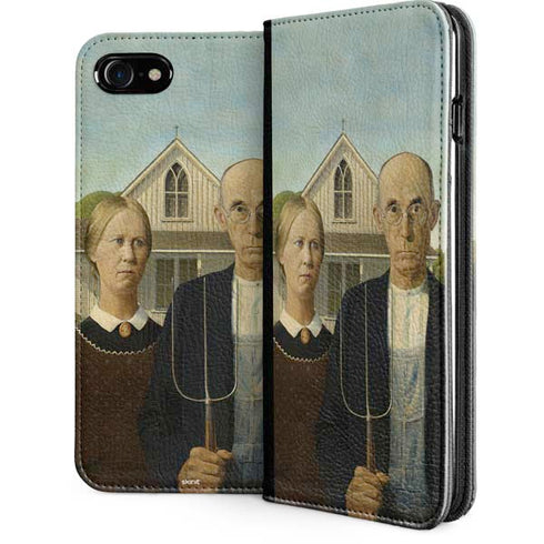 Grant Wood American Gothic iPhone SE (2nd & 3rd Gen) Folio Case